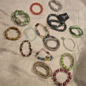 Vibrant Beaded Bracelet Collection. All Are Stretch/elastic Bracelets